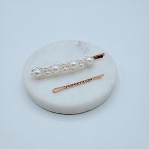 7/$35 Set of 2 Gold and Faux Pearl Decorated Hair Pins